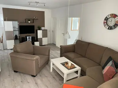 Ein Sitzbereich in der Unterkunft Ferienhaus Loreleytraum