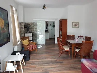 Ein Sitzbereich in der Unterkunft Haus Rheinglück 