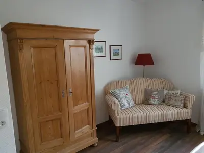 Ein Sitzbereich in der Unterkunft Haus Rheinglück 