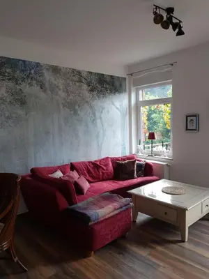Ein Sitzbereich in der Unterkunft Haus Rheinglück 