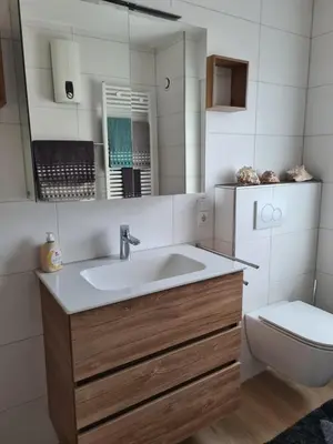 Ein Badezimmer in der Unterkunft Ferienwohnung Burgblick