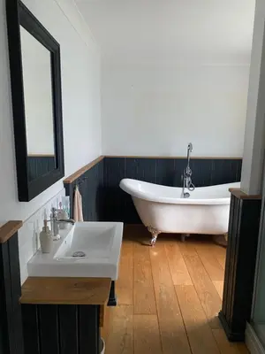 Ein Badezimmer in der Unterkunft FeWo Kirschblüte