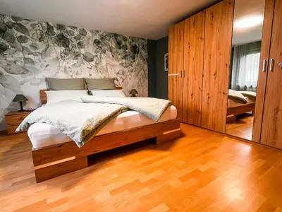 Ein Bett oder Betten in einem Zimmer der Unterkunft Ferienwohnung im Mittelrheintal, Traumschleife & Rheinsteig Wanderwege!