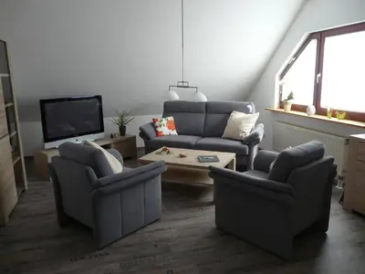 Ein Sitzbereich in der Unterkunft Ferienwohnung Udo und Stefani Laux