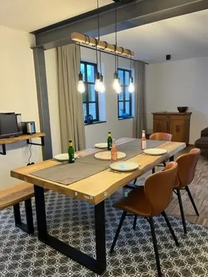 Ein Sitzbereich in der Unterkunft Eifel-Bau-Traum Schlich