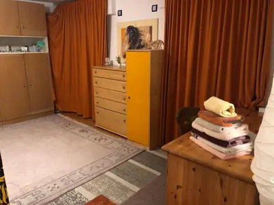 Küche/Küchenzeile in der Unterkunft Aussichtszimmer mit modernem Glasbad und Balkon