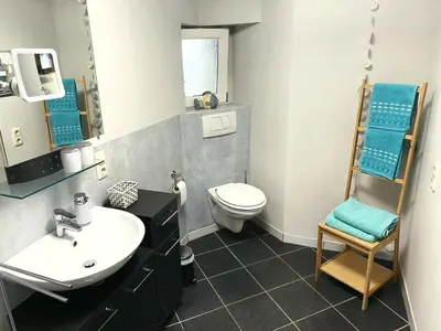 Ein Badezimmer in der Unterkunft Apartment Schweich-Issel Familie Lentes NEU RENOVIERT