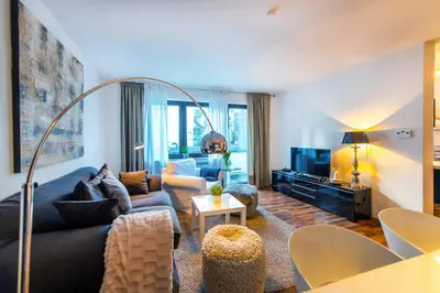 Ein Sitzbereich in der Unterkunft Ferienwohnung Koblenz Altstadt