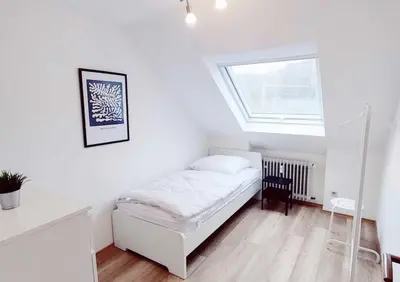 Ein Bett oder Betten in einem Zimmer der Unterkunft DWK: Monteurhaus Bad Salzig