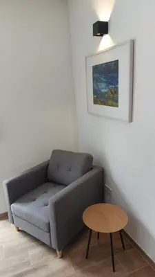 Ein Sitzbereich in der Unterkunft Haus Messern