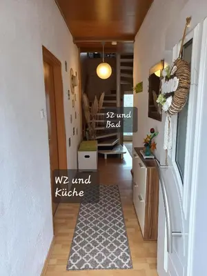 Küche/Küchenzeile in der Unterkunft Burgblick
