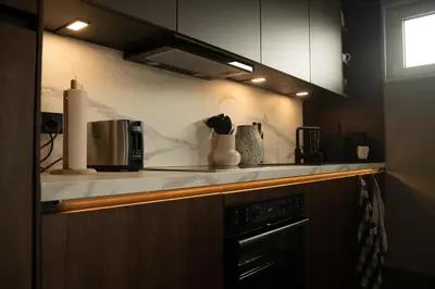 Küche/Küchenzeile in der Unterkunft Moderne Wohnung mit Panorama