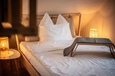 Ein Bett oder Betten in einem Zimmer der Unterkunft Queensize Bett & Netflix zentral