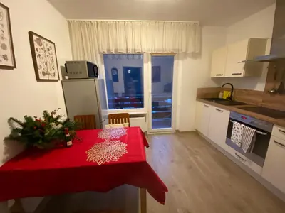 Küche/Küchenzeile in der Unterkunft Pension mit Moselblick