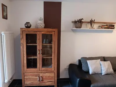 Ein Sitzbereich in der Unterkunft Ferienwohnung Schwarzenbergblick