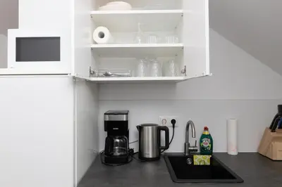 Küche/Küchenzeile in der Unterkunft Charmante 1-Zimmer-Wohnung in Koblenz mit Küche & kostenlosen Parkplätzen