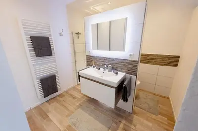 Ein Badezimmer in der Unterkunft Racing-Apartment (Ferienwohnung)