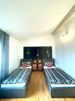 Ein Bett oder Betten in einem Zimmer der Unterkunft Geräumiges Ferienhaus in Koblenz