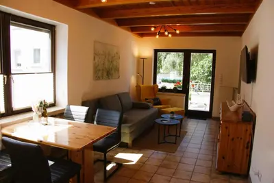 Ein Sitzbereich in der Unterkunft Moselblick - Ferienwohnung an der Uferpromenade