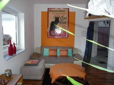Ein Sitzbereich in der Unterkunft Sonnen-Ferienwohnung