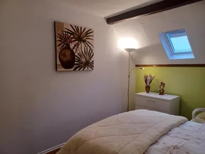 Ein Bett oder Betten in einem Zimmer der Unterkunft Luxus Ferienhaus Janina
