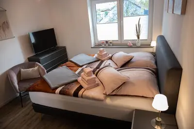 Ein Sitzbereich in der Unterkunft Ferienwohnung 