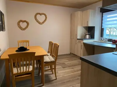 Küche/Küchenzeile in der Unterkunft Ferienwohnung Burgberg