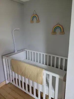 Ein Bett oder Betten in einem Zimmer der Unterkunft Quiddelbacher Mühle