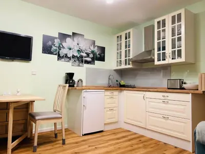 Küche/Küchenzeile in der Unterkunft Ferienwohnung Sonneck