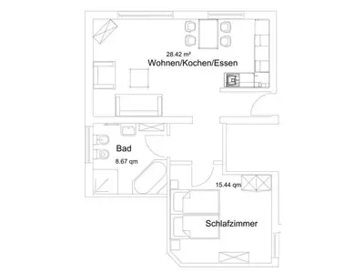 Grundriss der Unterkunft SonnenHof holiday apartment 4