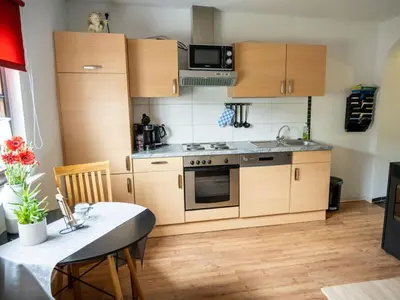 Küche/Küchenzeile in der Unterkunft Charming apartment in Buch
