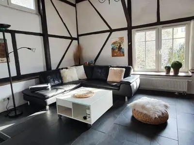 Ein Sitzbereich in der Unterkunft Cosy apartment in Nohfelden
