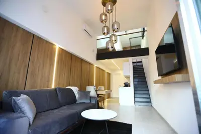 Ein Sitzbereich in der Unterkunft JAM Apartments