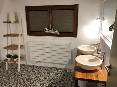 Ein Badezimmer in der Unterkunft Fachwerkhaus Kürbis Bacharach