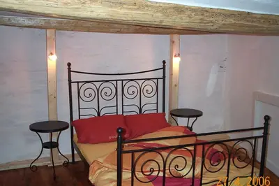 Ein Bett oder Betten in einem Zimmer der Unterkunft Wohnung am Rheinsteig