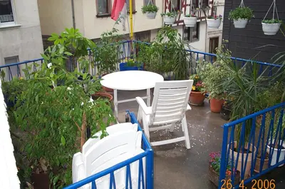 Ein Balkon oder eine Terrasse in der Unterkunft Wohnung am Rheinsteig