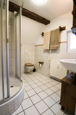 Ein Badezimmer in der Unterkunft Ferienwohnung Afrika