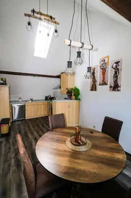 Ein Sitzbereich in der Unterkunft Ferienwohnung Afrika