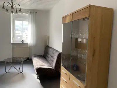 Ein Sitzbereich in der Unterkunft Ferienwohnung Rosch
