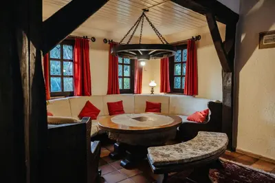 Ein Sitzbereich in der Unterkunft Außerhalb2 - Gästehaus Mühlstein