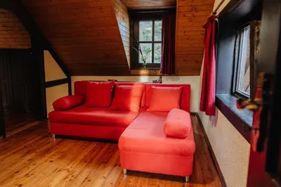 Ein Sitzbereich in der Unterkunft Außerhalb2 - Gästehaus Mühlstein