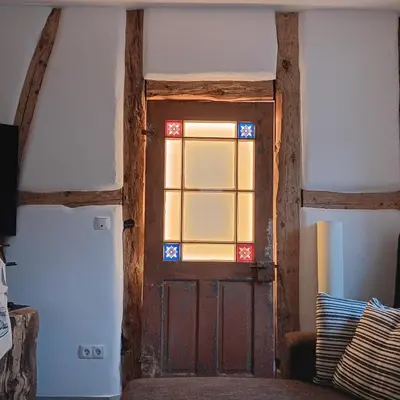 Ein Bett oder Betten in einem Zimmer der Unterkunft Eifler Brunnenhaus