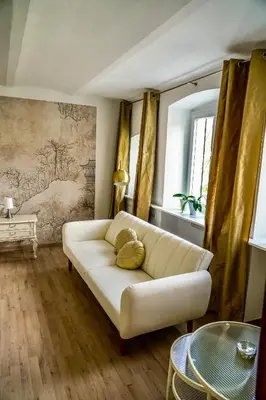Ein Sitzbereich in der Unterkunft Ferienwohnung Kaiserblick