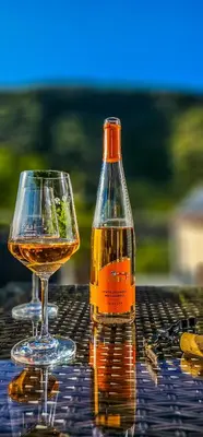 Getränke in der Unterkunft Ferienwohnung - Riesling Ambiente - im Weingut Andries
