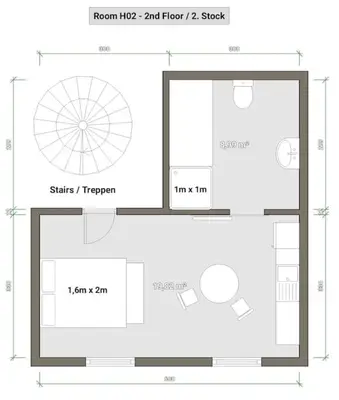 Grundriss der Unterkunft II Gemütliches 1-Zimmer-Apartment & eigenes Bad II