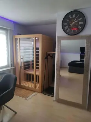 Grundriss der Unterkunft Wohnung am Kurpark mit privater Innensauna & LED! Schlüsselbox