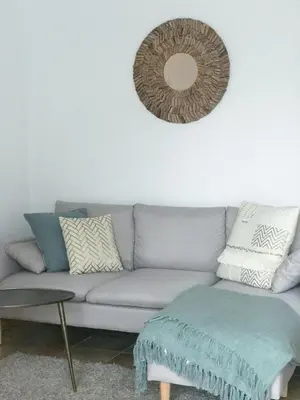 Ein Sitzbereich in der Unterkunft Holiday home Treinen Ramona