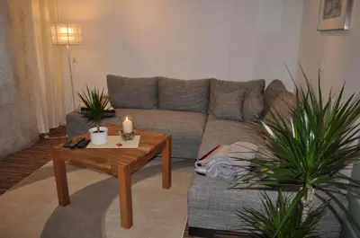 Ein Sitzbereich in der Unterkunft Haus Hippelstein