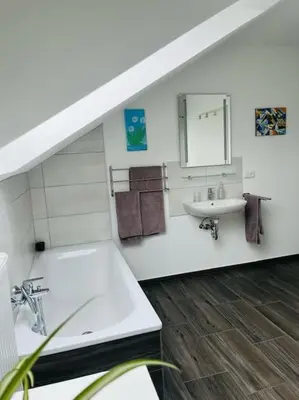 Ein Badezimmer in der Unterkunft Bei Freddy