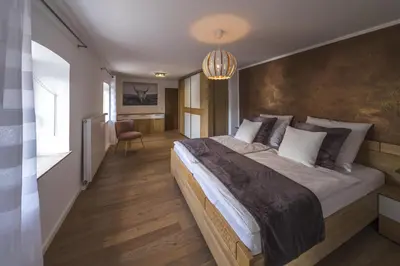 Ein Bett oder Betten in einem Zimmer der Unterkunft Das Schmitz Haus